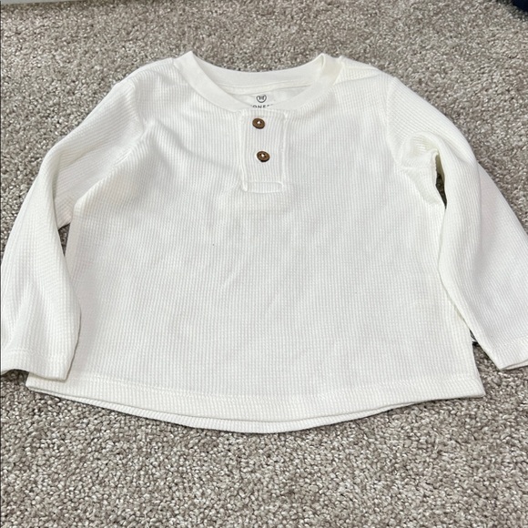 The Honest Company Kids Long Sleeve Waffle Knit Shirt - Gray, Blue, Brown, White - Picture 7 of 7